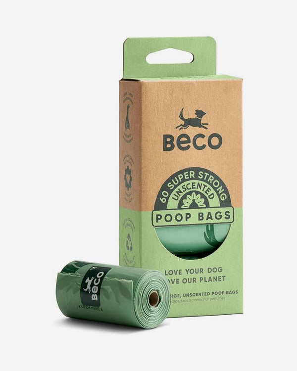 Beco Recycled Poop Bags - 4 rolls of 60 bags