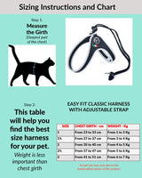 Tre Ponti Cat Harness Size Chart