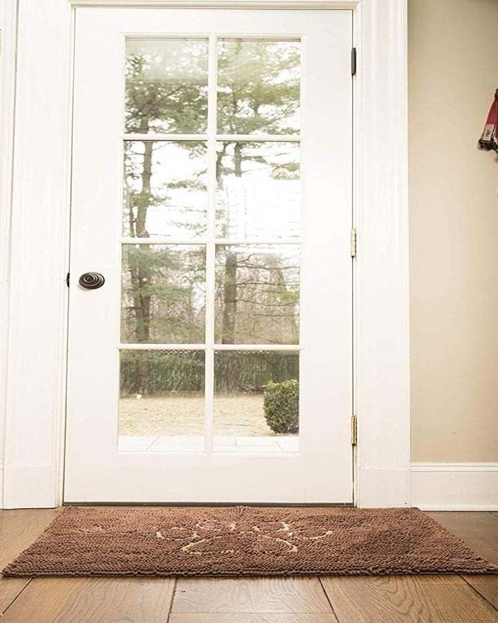 Door mat in Brown with paw - water absorbent