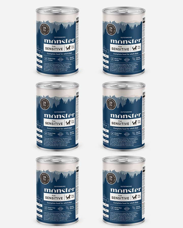 Monster Fish Sensitive - Wet dog food - 6 cans