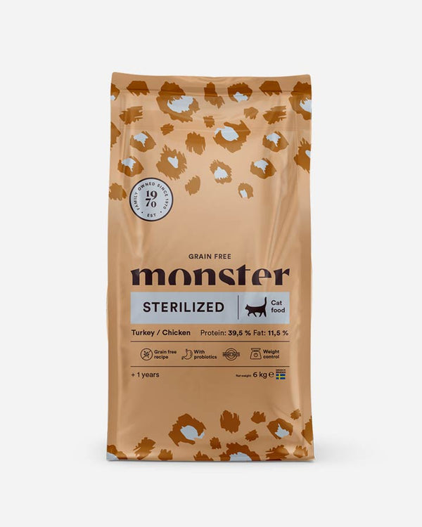 Monster Sterilized Cat - Grain Free Turkey & Chicken - 6kg