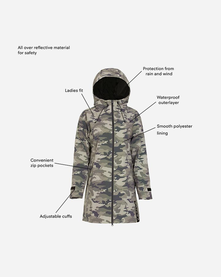 Paikka Human Visibility Raincoat Camo - details