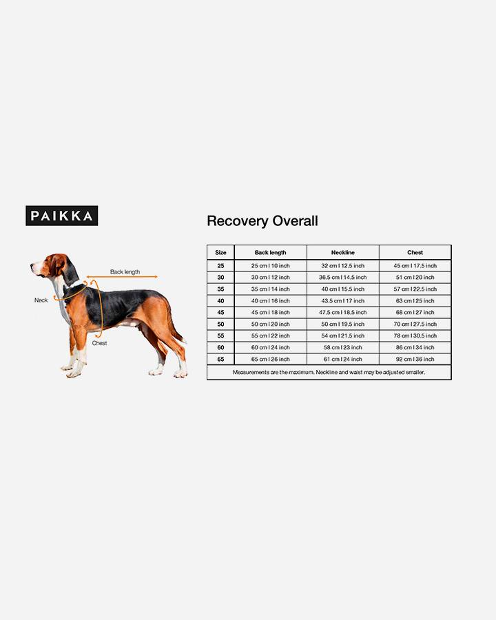 Paikka Recovery Winter Coat - Size Guide