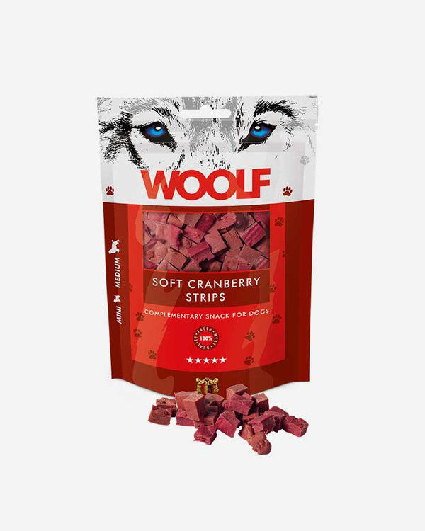 Woolf Soft Cranberry Strips -dog snack