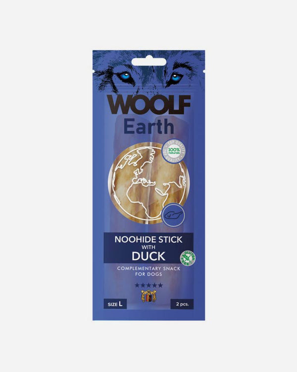 Woolf Earth Noohide Stick with Duck - Large - Petlux
