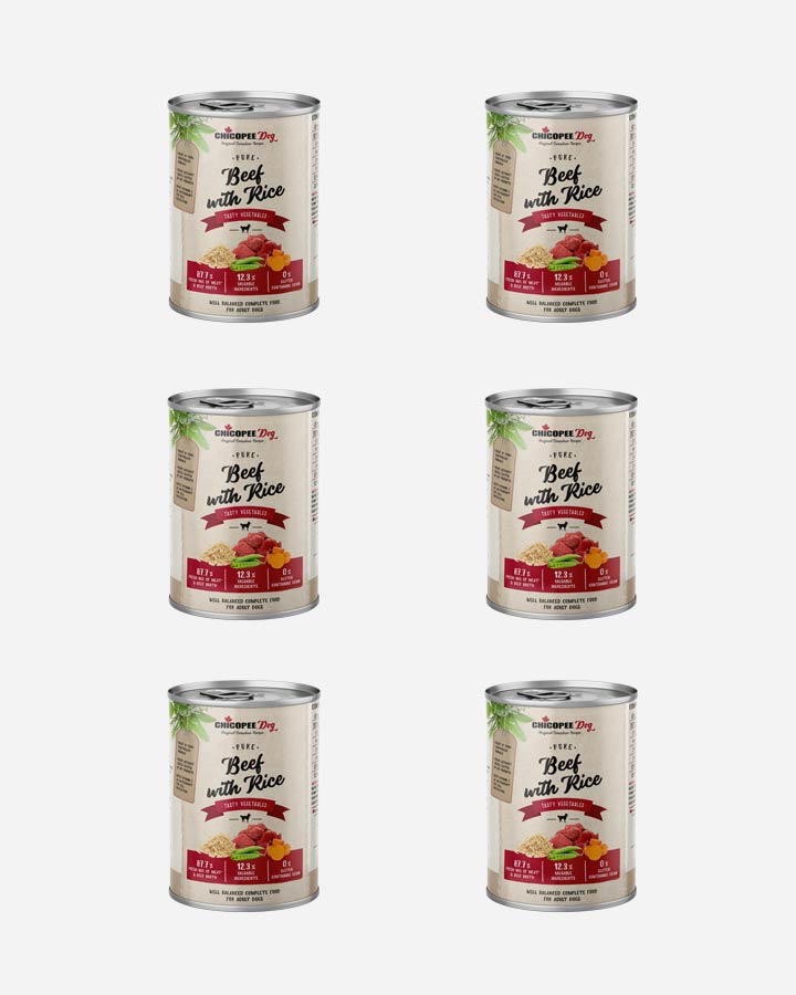 Chicopee Dog Pure Beef & Rice - single pack with 6 cans