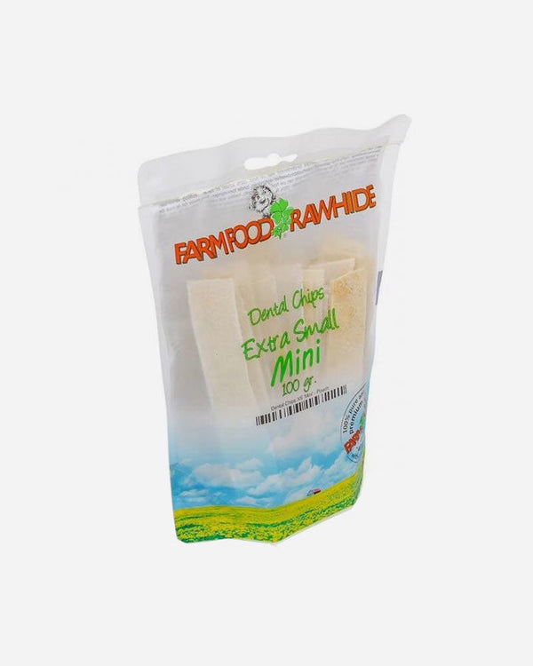 FarmFood Rawhide Dental Chips - Extra Small Mini - 100g