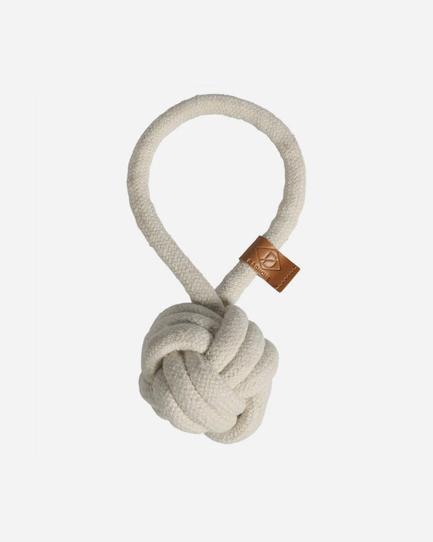 D&D Harper Rope Ball with Handle - Cream  - Petlux