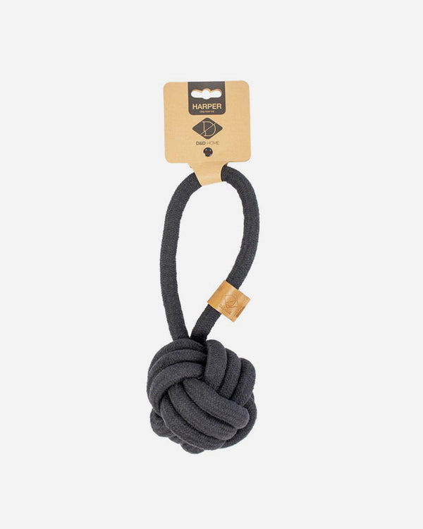 D&D Harper Rope Ball with Handle - Black - Petlux