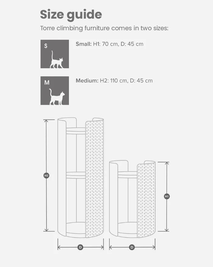 Miacara Torre climbing furniture size guide