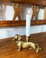 Candlestick Holder Dachshund - Brass