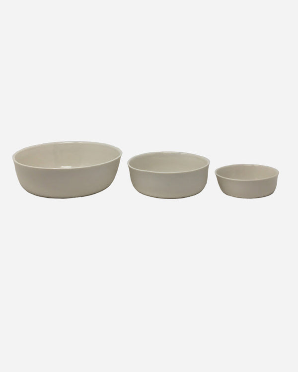 Food & Water Bowl - Line Rønnest Ceramics - White - All sizes