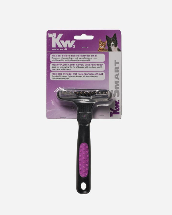 KW Smart Flexible Curry Comb - Narrow with roller teeth