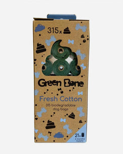 Green Bone Biodegradable Dog Bags - Fresh Cotton - 21 rolls