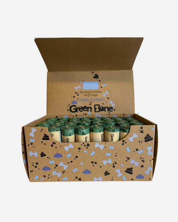 Green Bone Biodegradable Dog Bags - Fresh Cotton - 64 rolls