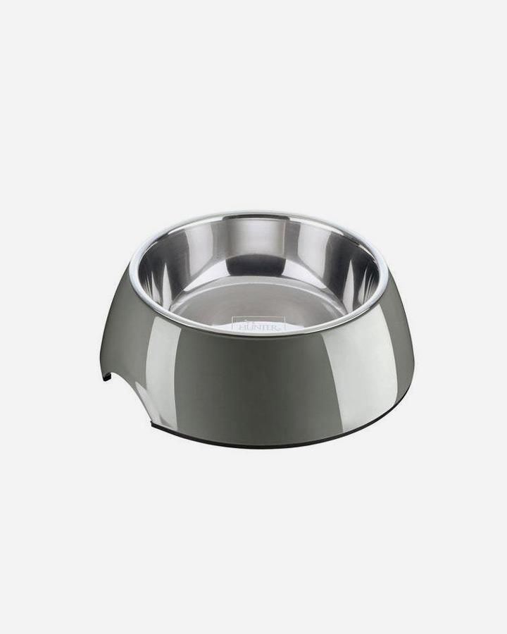 Hunter Melamine Dog Bowl - Gray - Petlux