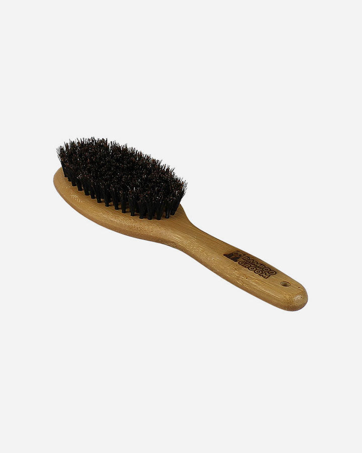 Bamboo Groom Oval Brush with Boar Bristles - Small