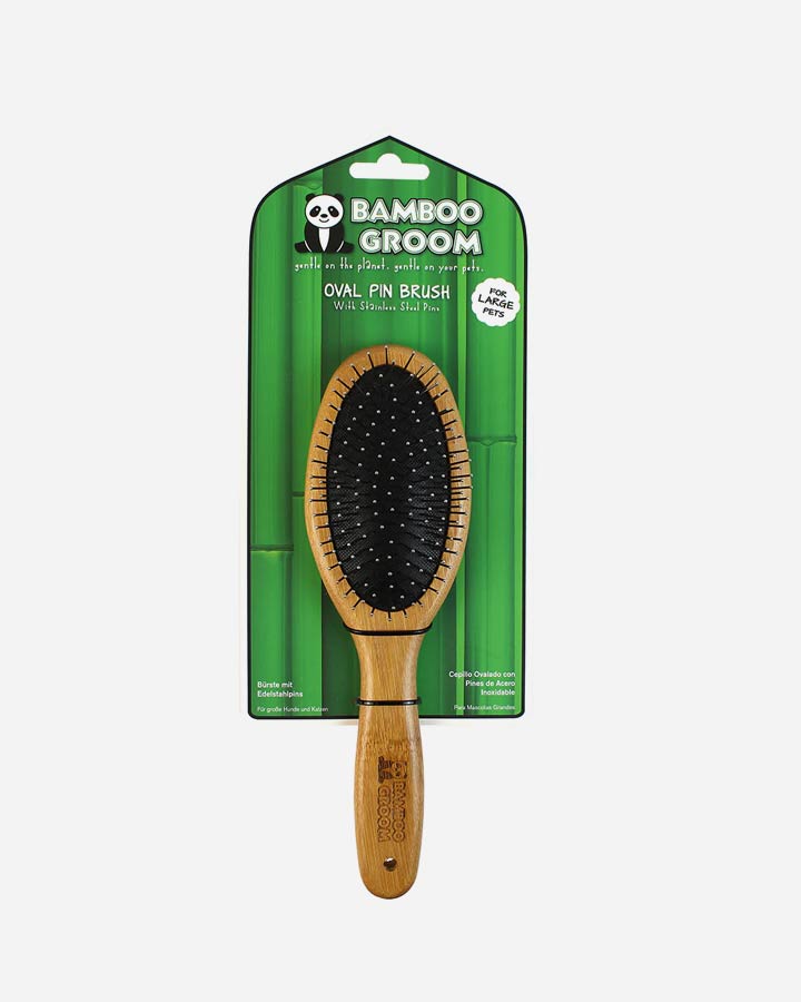 Bamboo Groom Oval Pin Brush - Large - Petlux
