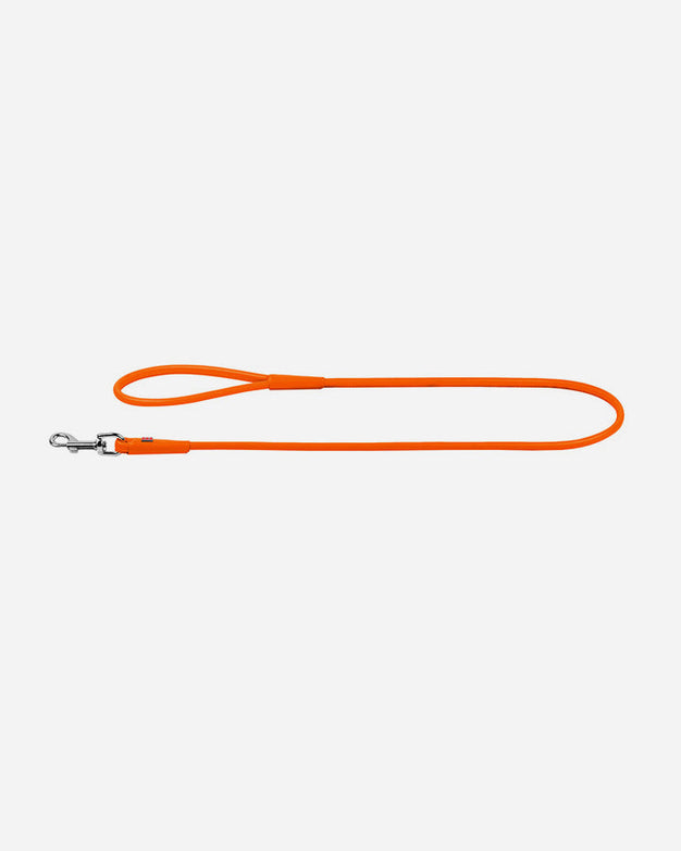 Waudog Rolled Leather Dog Leash - Orange