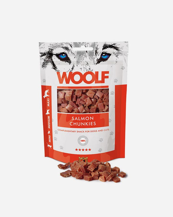 Woolf Salmon Chunkies - Snack for Dogs - PetLux