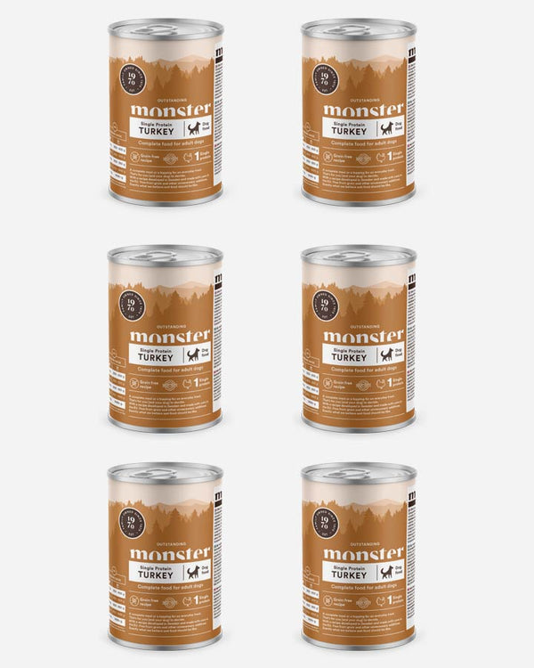 Monster Dog Wet Food - Turkey - 6 cans