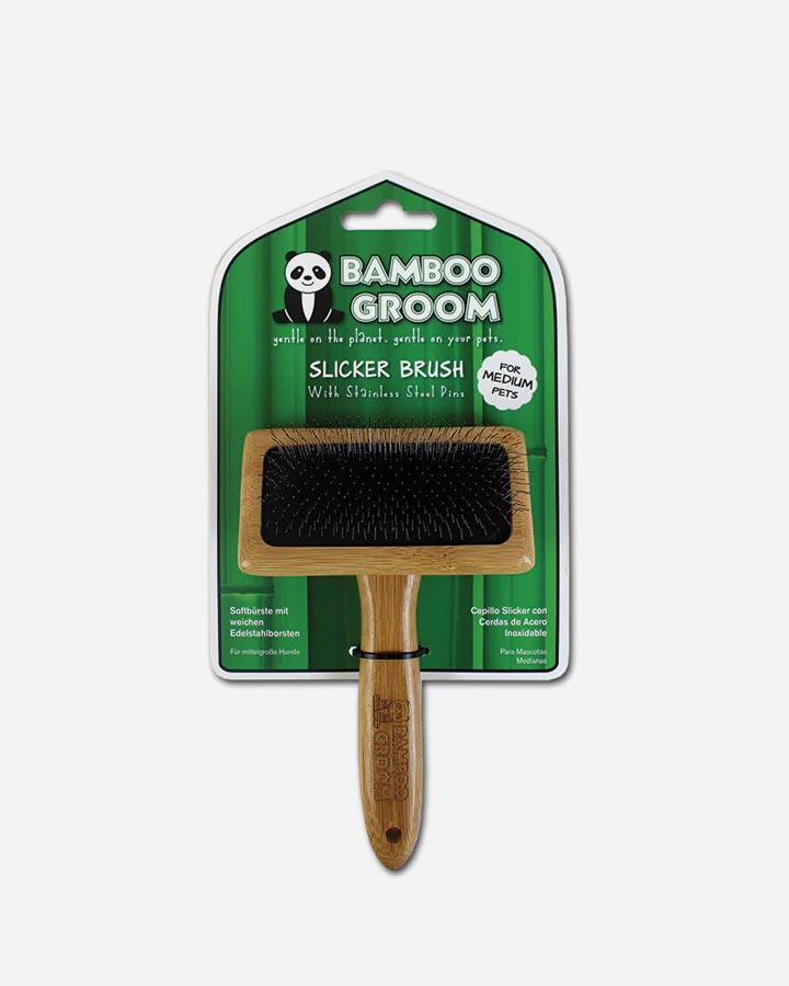 Bamboo Groom Slicker Brush for Medium Pets