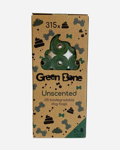 Green Bone Biodegradable Dog Bags - Unscented - 21 rolls