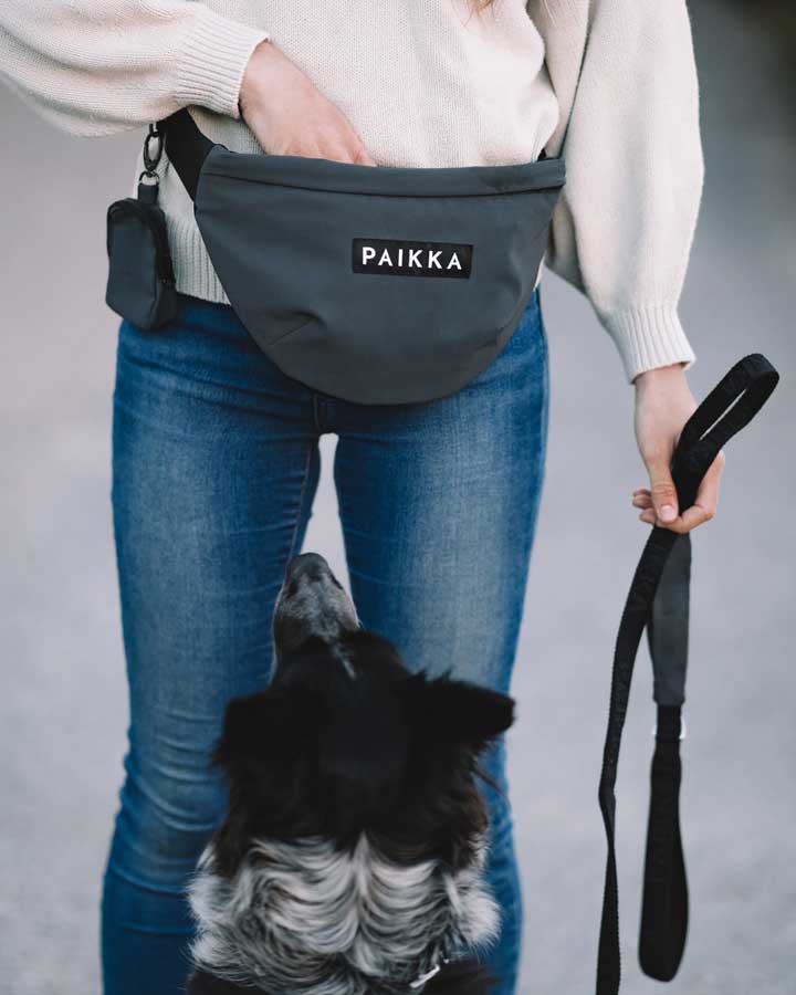 Owner using Paikka Visibility Treat Bag